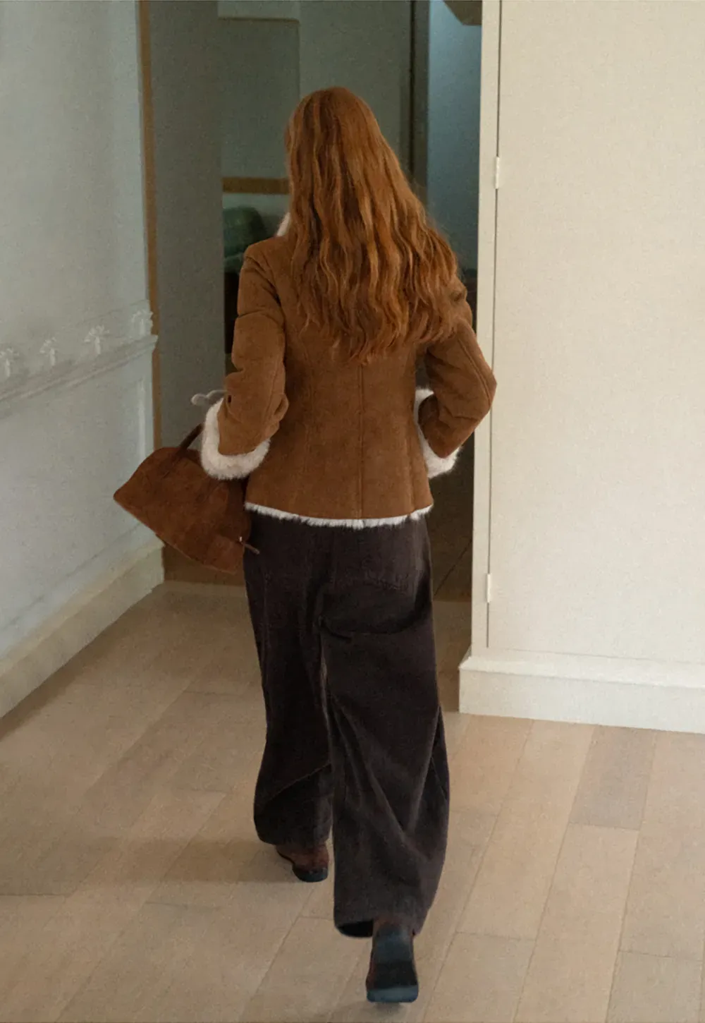 Shearling Trim Collar and Cuffs Short Jacket