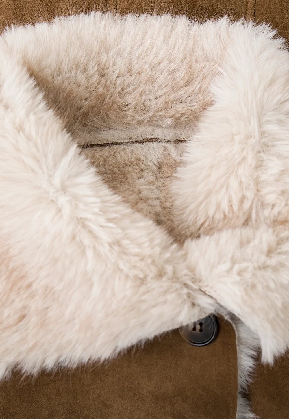 Shearling Trim Collar and Cuffs Short Jacket