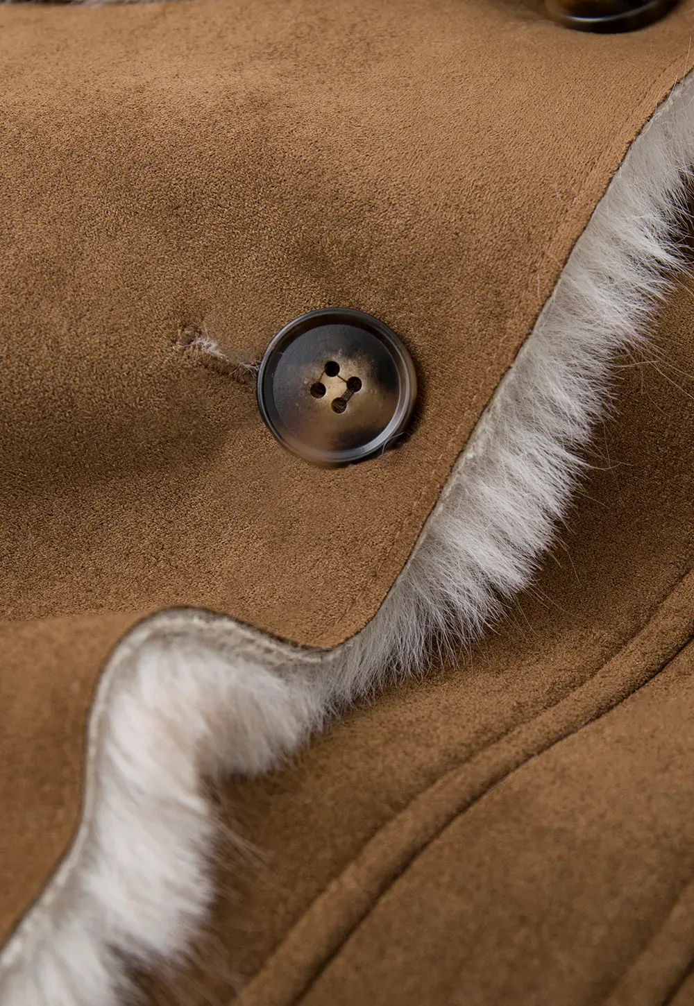 Shearling Trim Collar and Cuffs Short Jacket