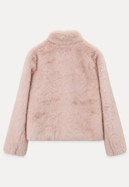 Faux Fur Turtleneck Cropped Short Jacket