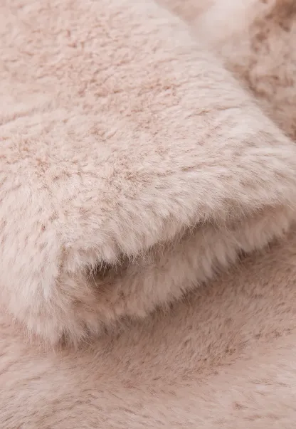 Faux Fur Turtleneck Cropped Short Jacket