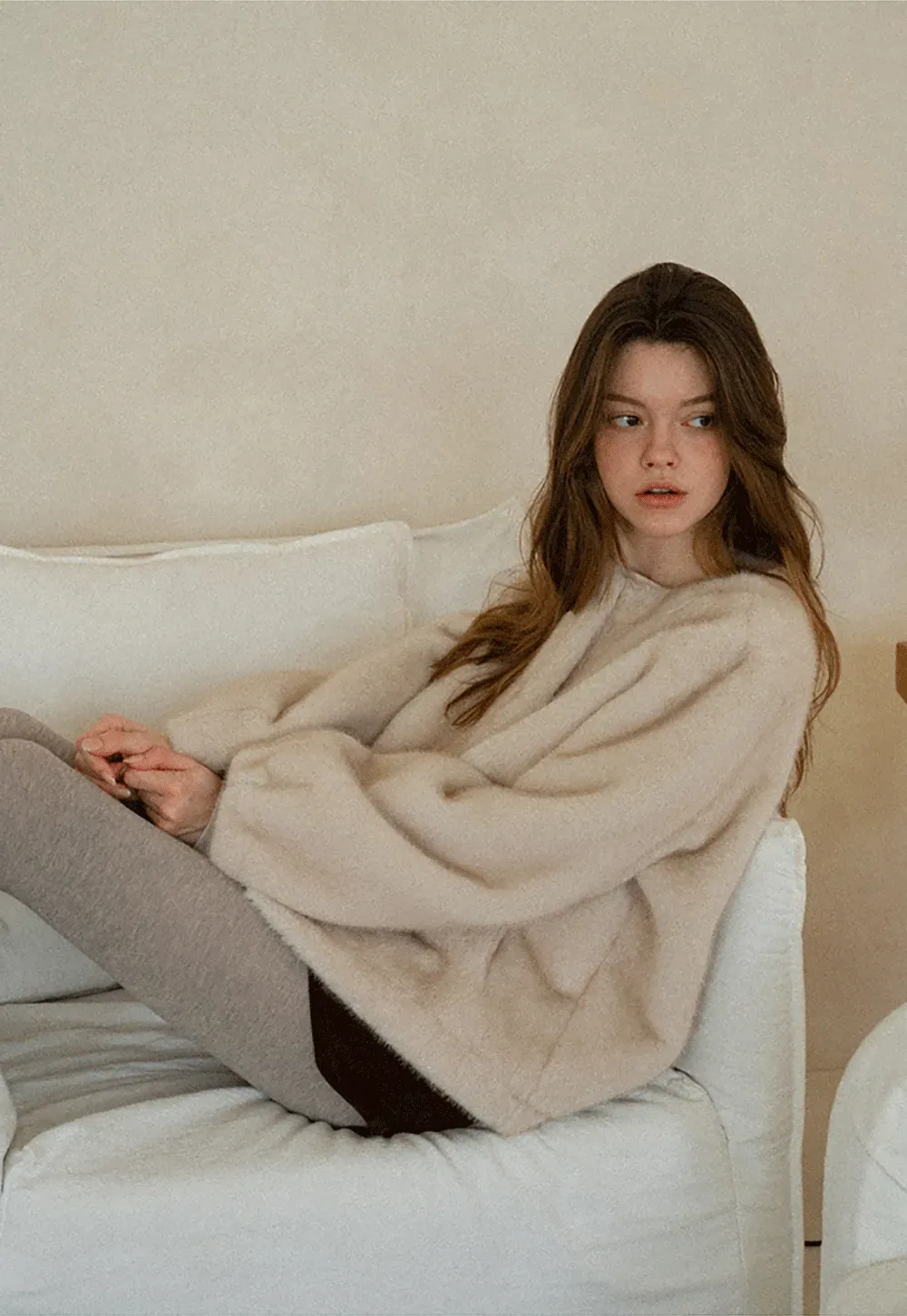 Faux Fur Collar Oversized Short Jacket
