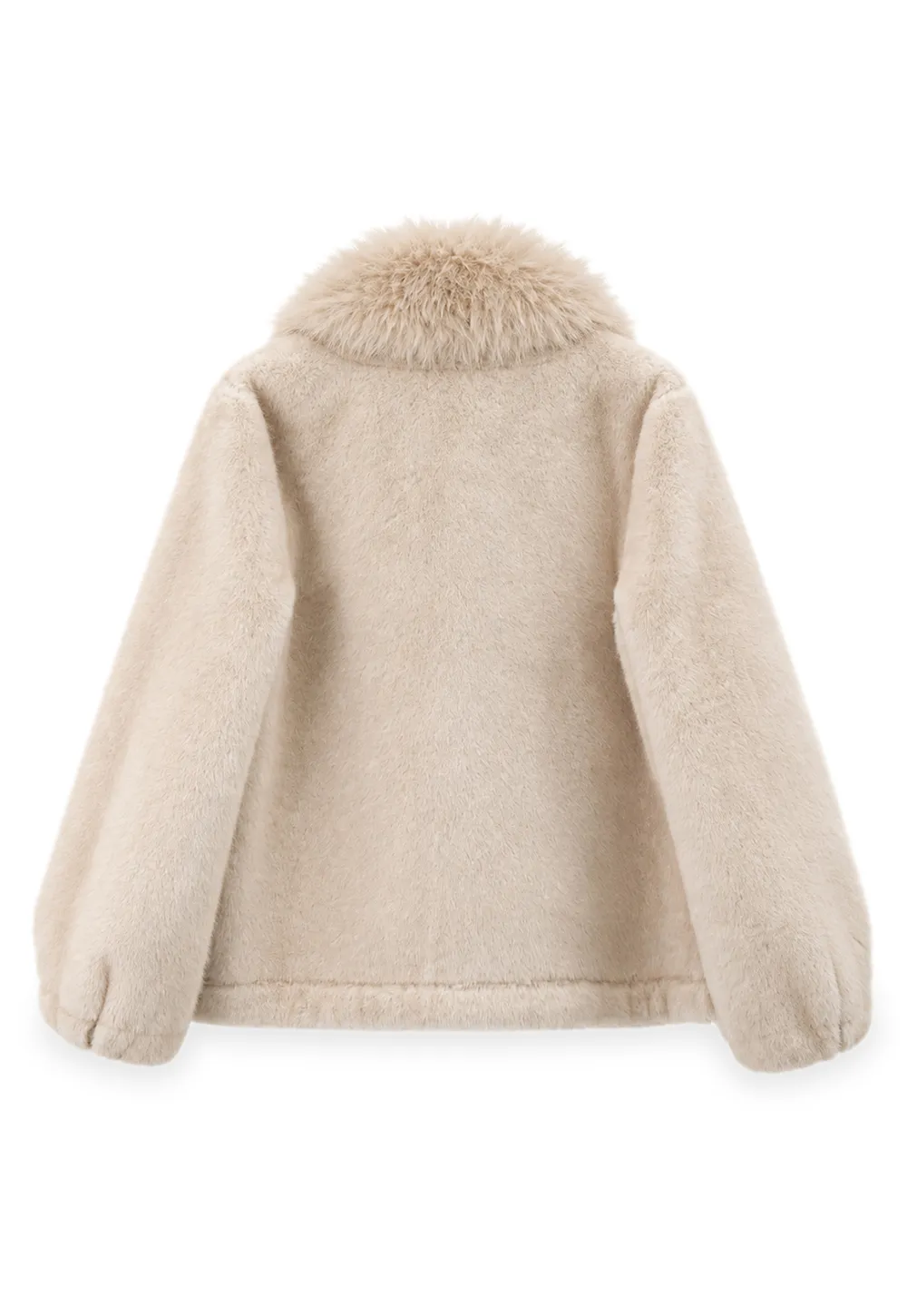 Faux Fur Collar Oversized Short Jacket
