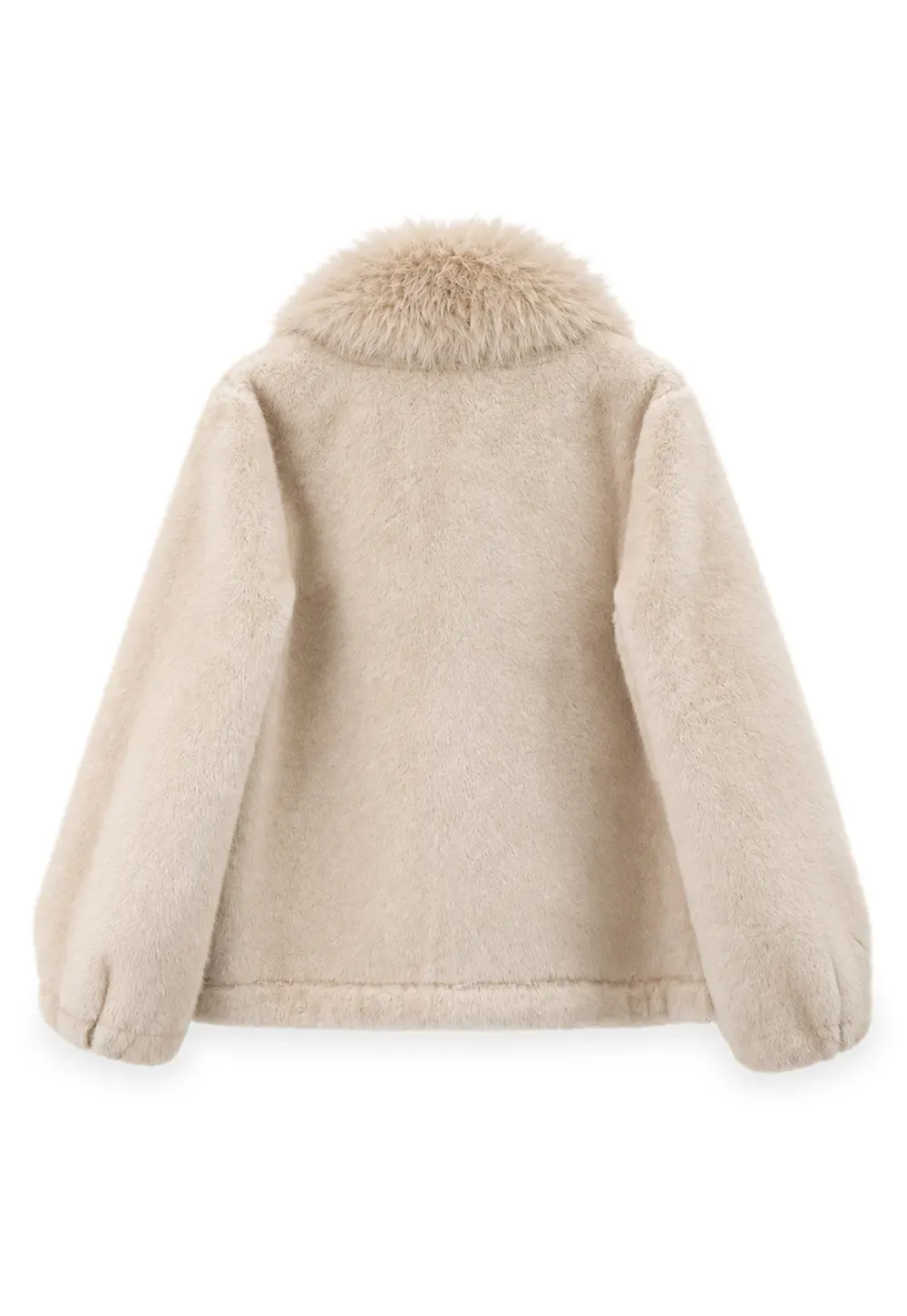 Faux Fur Collar Oversized Short Jacket