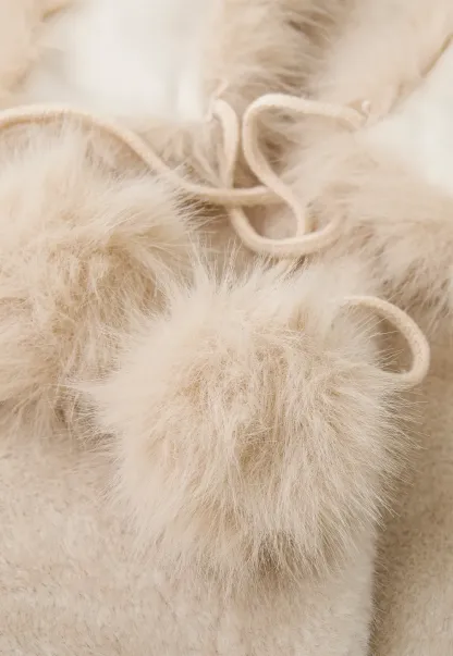Faux Fur Collar Oversized Short Jacket