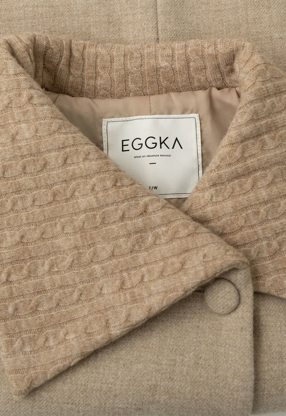 Textured Collar Double Breasted Short Jacket