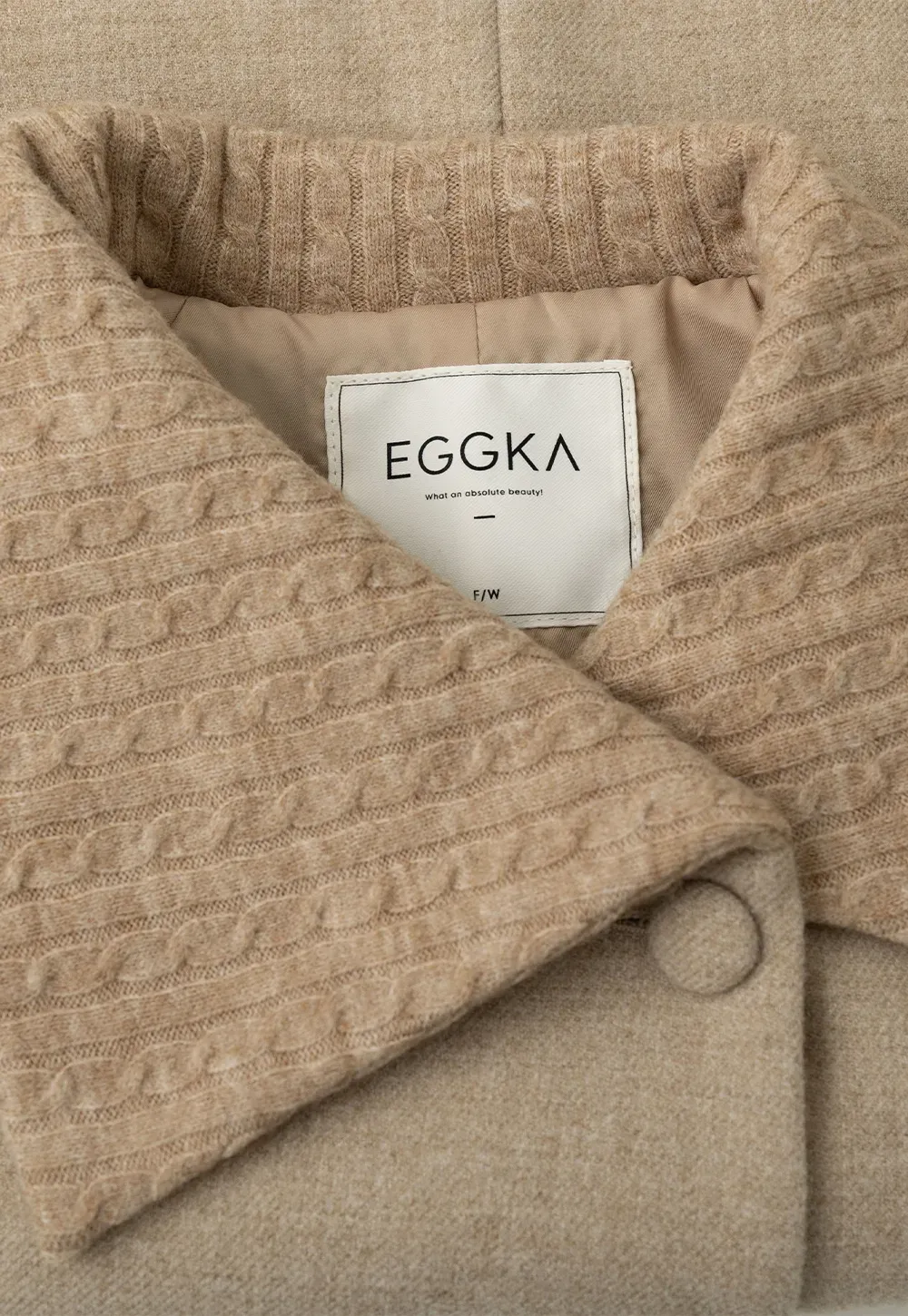 Textured Collar Double Breasted Short Jacket