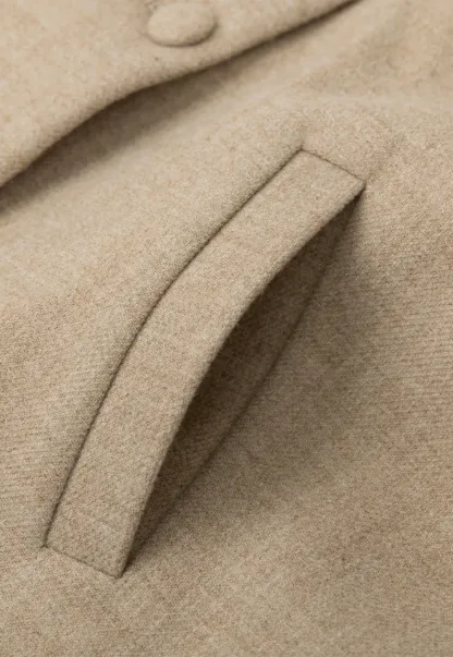 Textured Collar Double Breasted Short Jacket