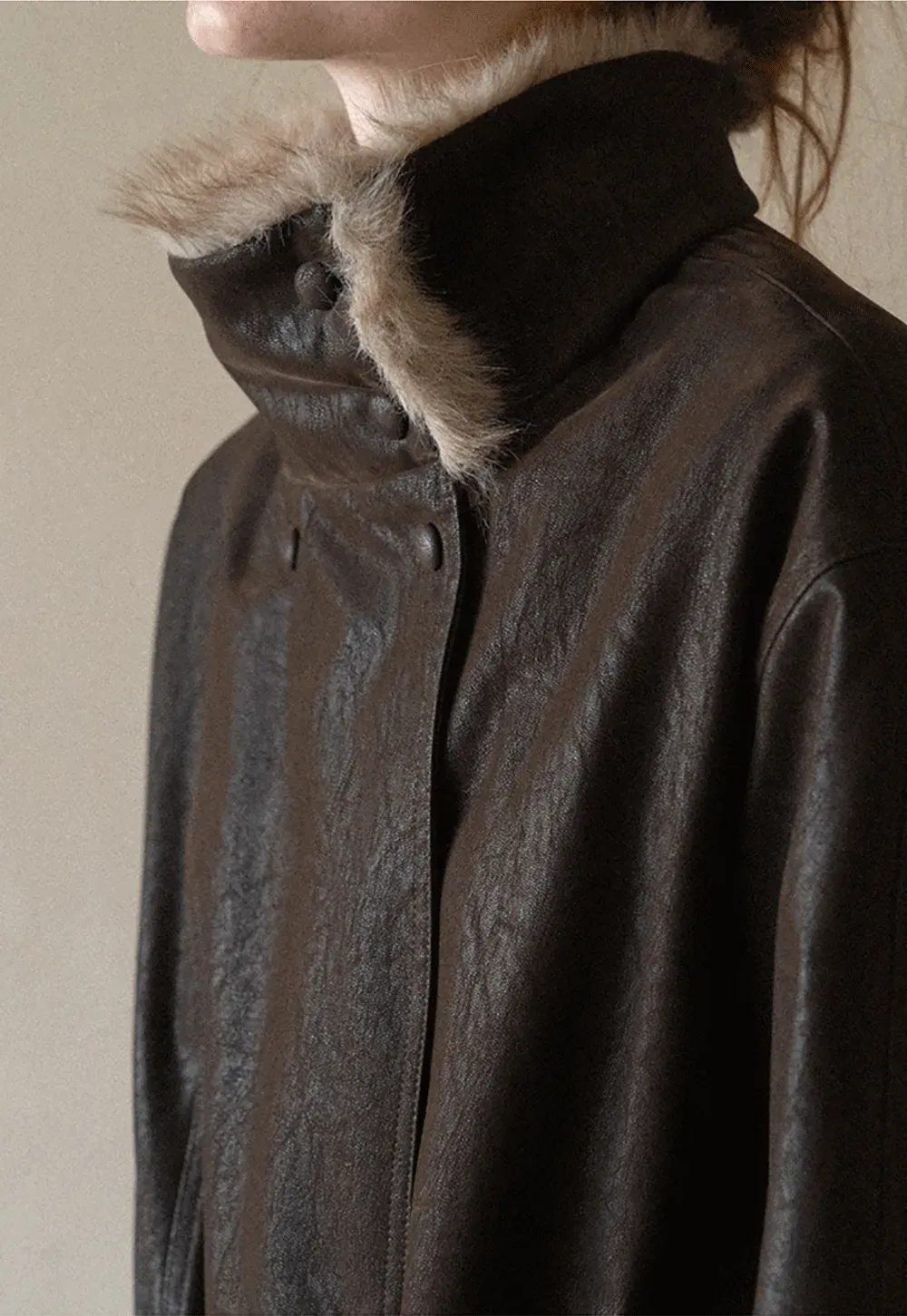 Faux Fur Collar Belted Short Jacket