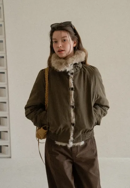 Faux Fur Trimmed Collar and Hem Short Jacket