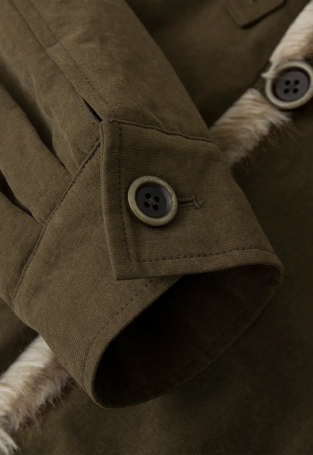 Faux Fur Trimmed Collar and Hem Short Jacket
