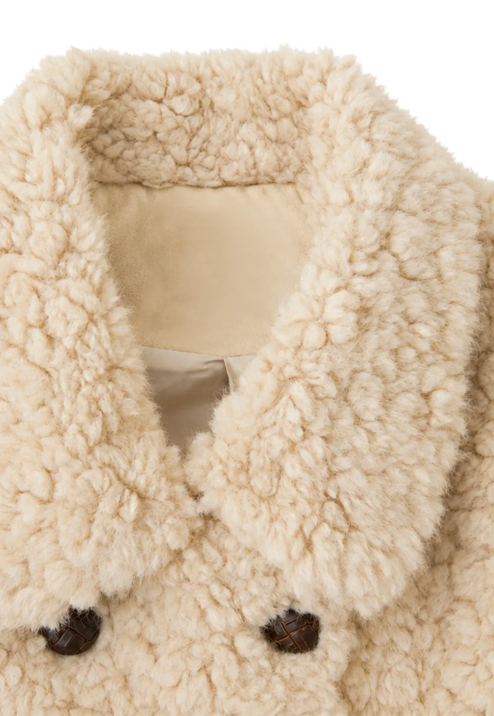 Shearling Texture Collared Sleeveless Short Jacket