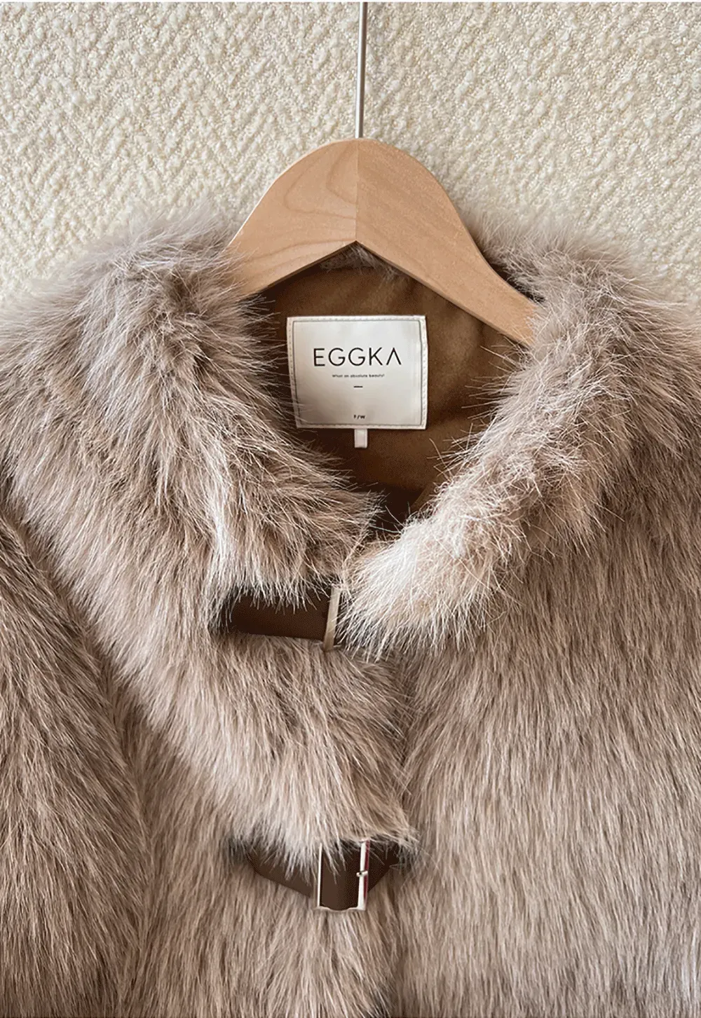 Faux Fur Cropped Jacket with Buckle Closure