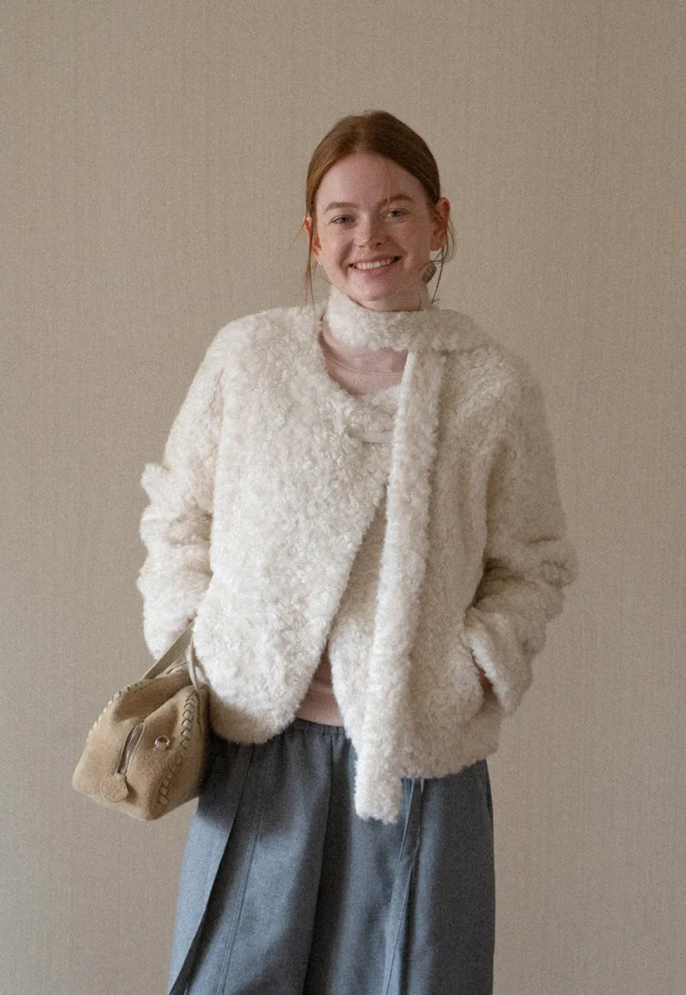 Textured Bouclé Cropped Short Jacket