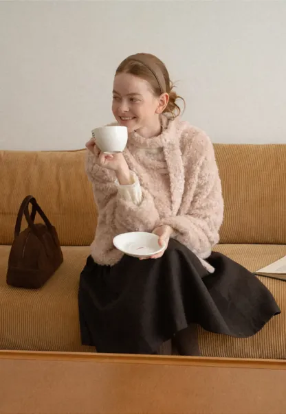 Textured Bouclé Cropped Short Jacket