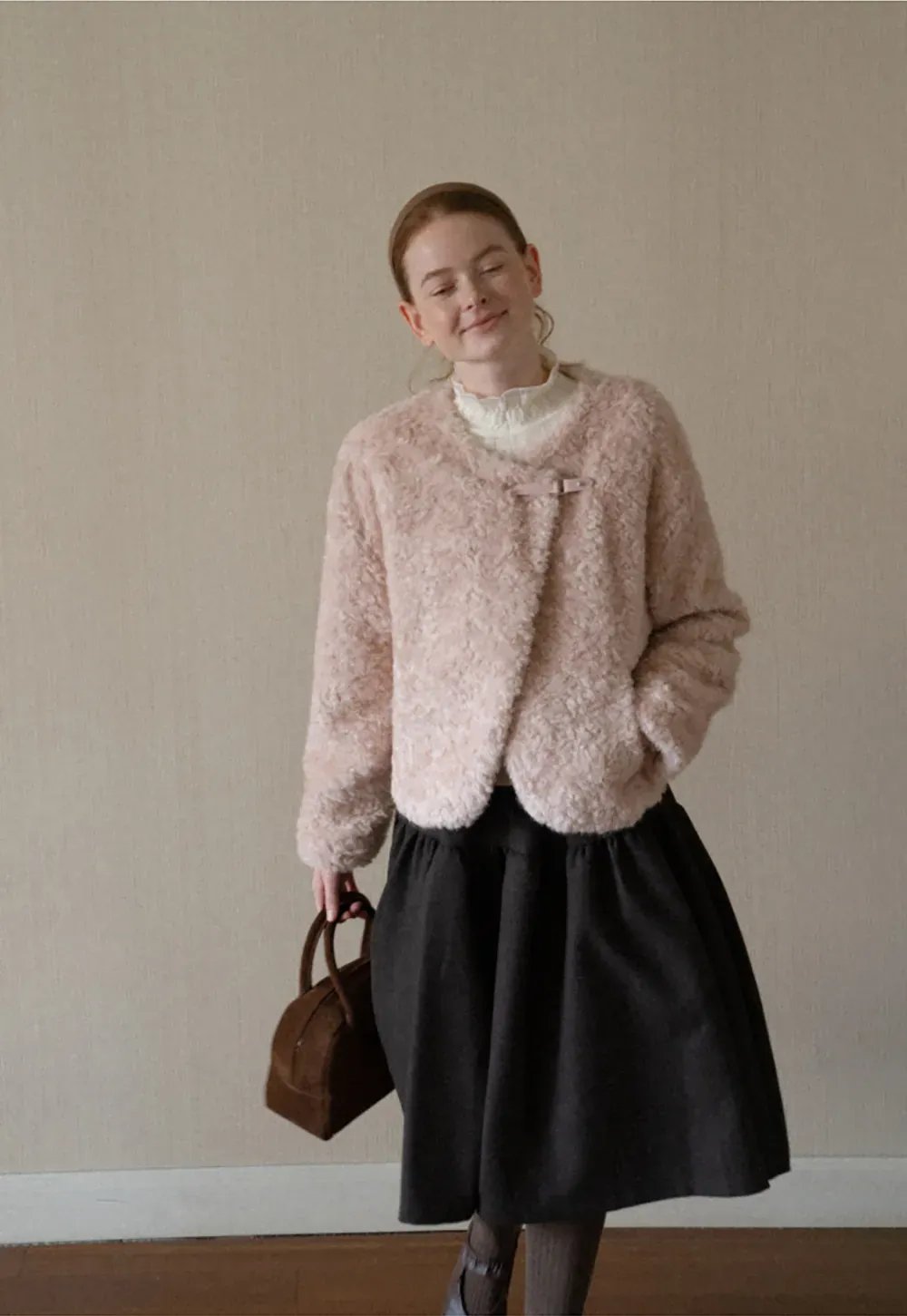 Textured Bouclé Cropped Short Jacket