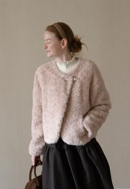 Textured Bouclé Cropped Short Jacket