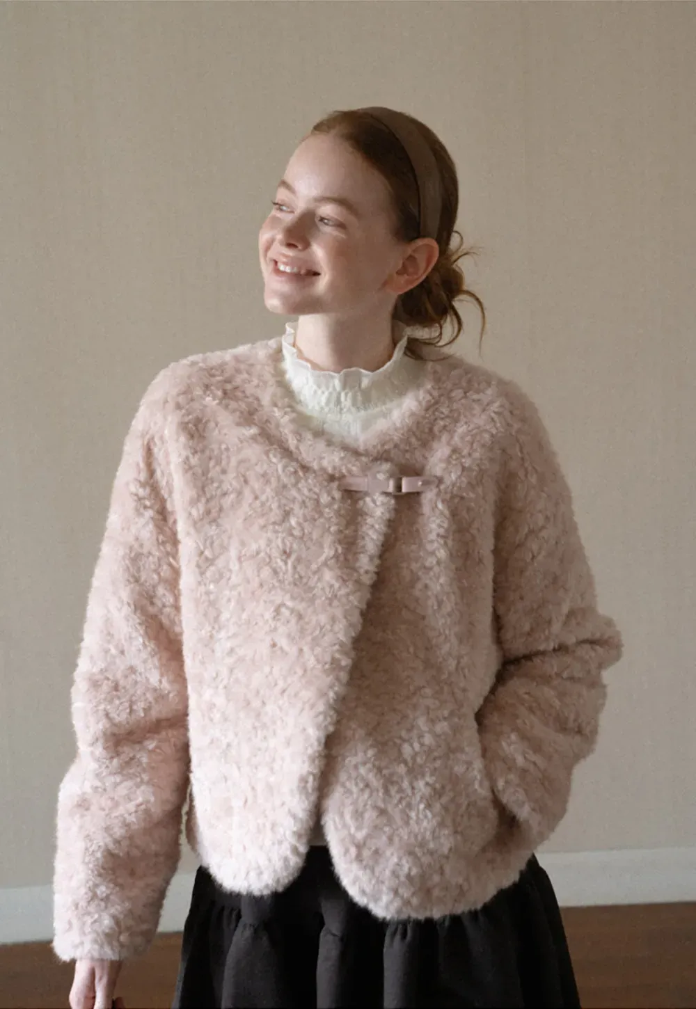 Textured Bouclé Cropped Short Jacket