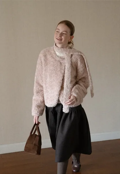 Textured Bouclé Cropped Short Jacket