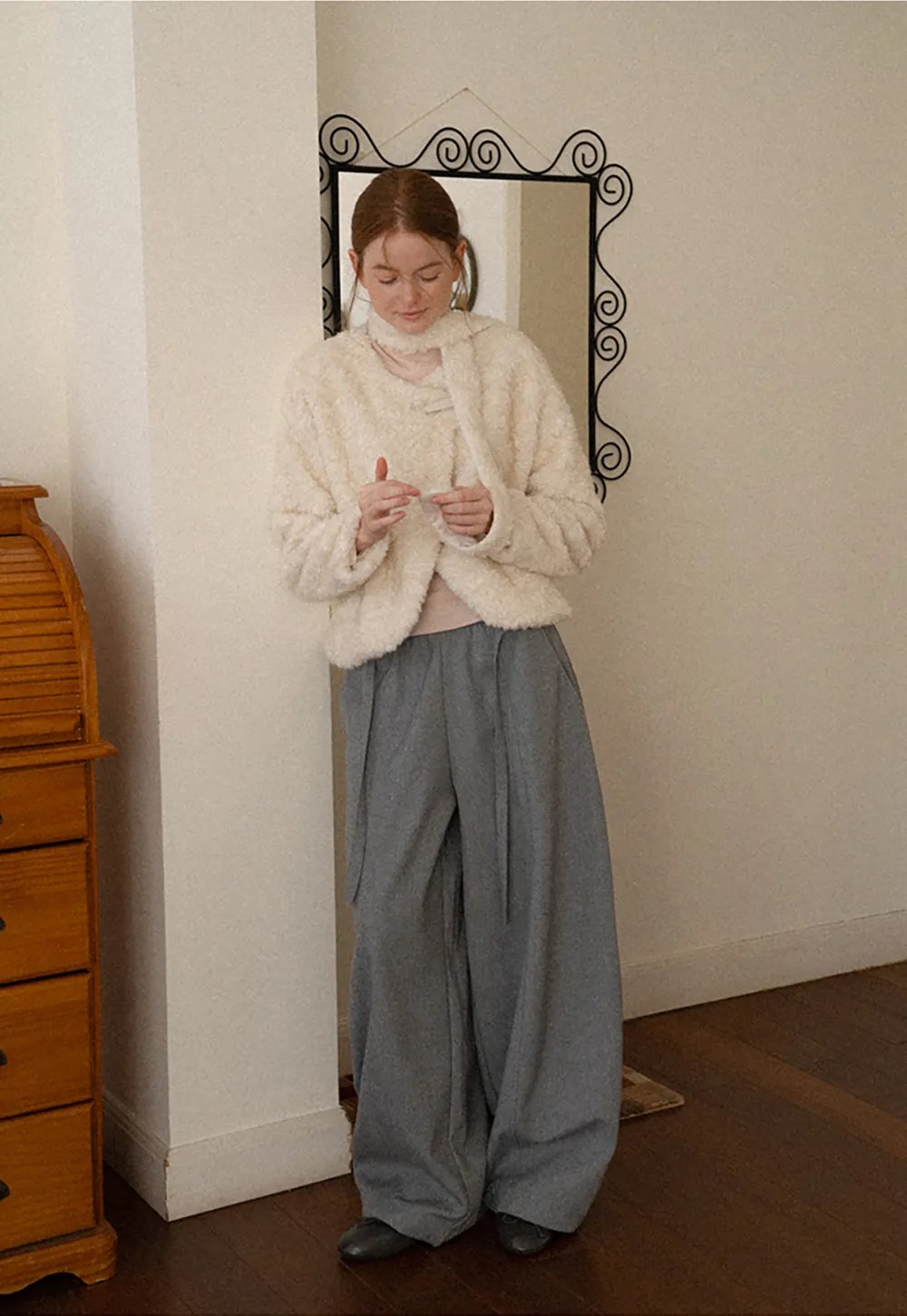 Textured Bouclé Cropped Short Jacket