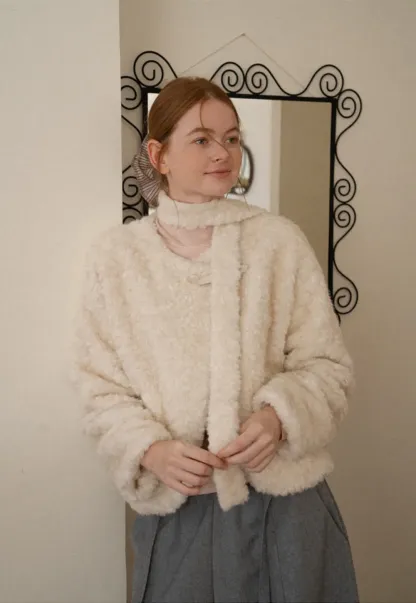 Textured Bouclé Cropped Short Jacket