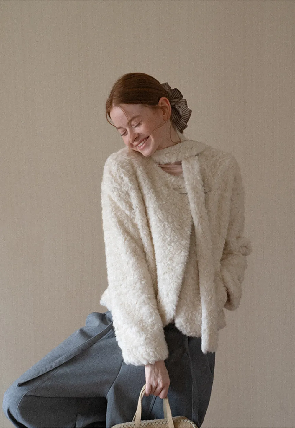 Textured Bouclé Cropped Short Jacket