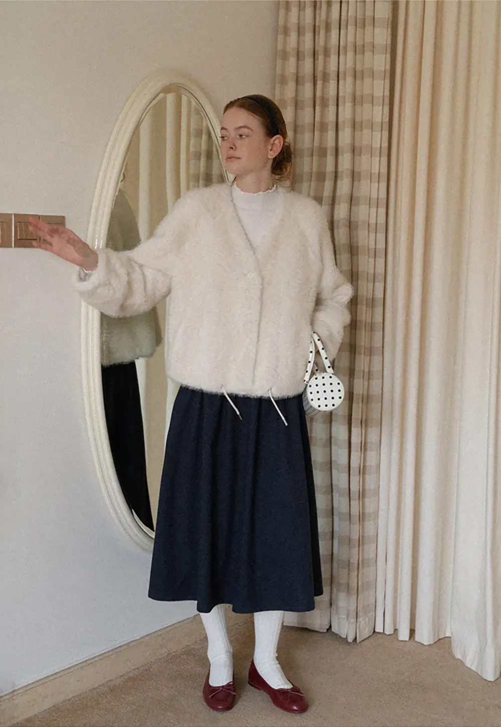 Fluffy Textured Cropped Short Jacket