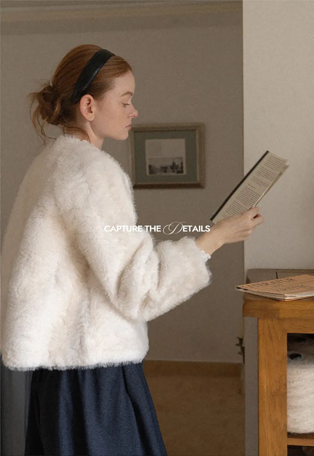 Fluffy Textured Cropped Short Jacket