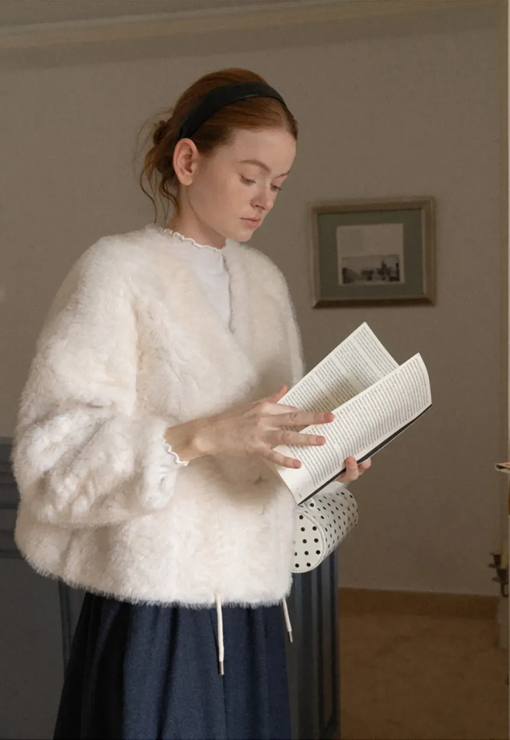 Fluffy Textured Cropped Short Jacket