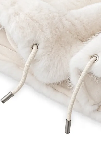 Fluffy Textured Cropped Short Jacket