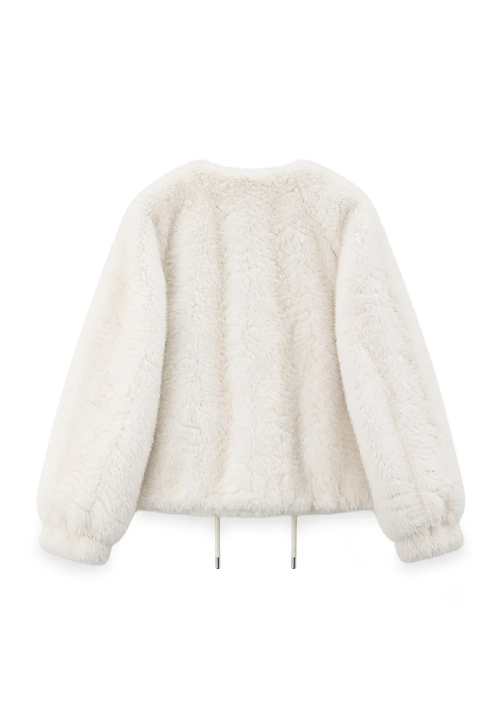 Fluffy Textured Cropped Short Jacket