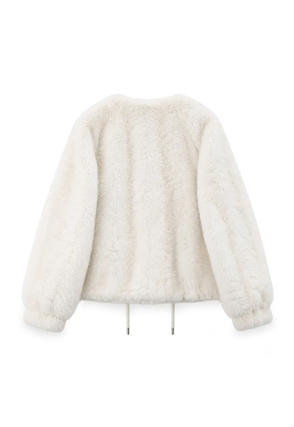 Fluffy Textured Cropped Short Jacket