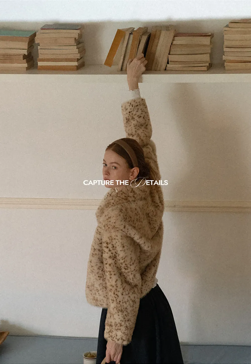 Leopard Print Faux Fur Collar Short Jacket