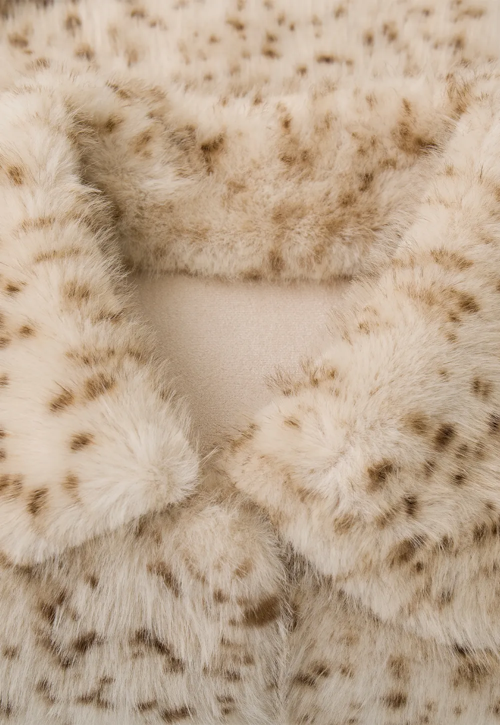 Leopard Print Faux Fur Collar Short Jacket