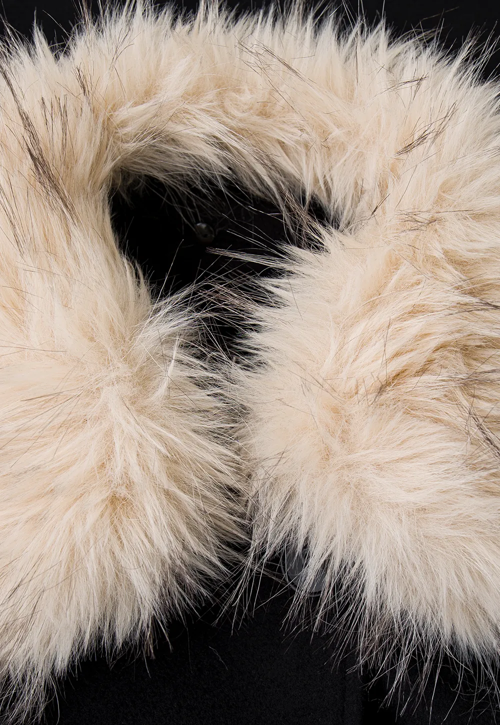 Faux Fur Trimmed Collar and Cuffs Double Breasted Short Jacket