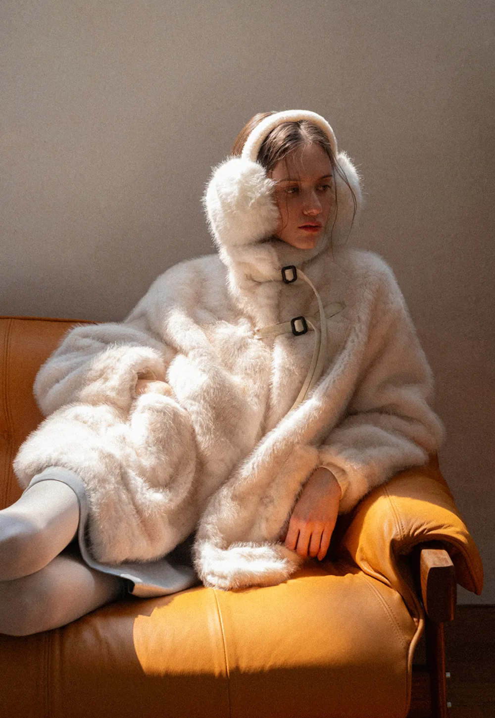 Faux Fur Oversized Coat with Toggle Closure