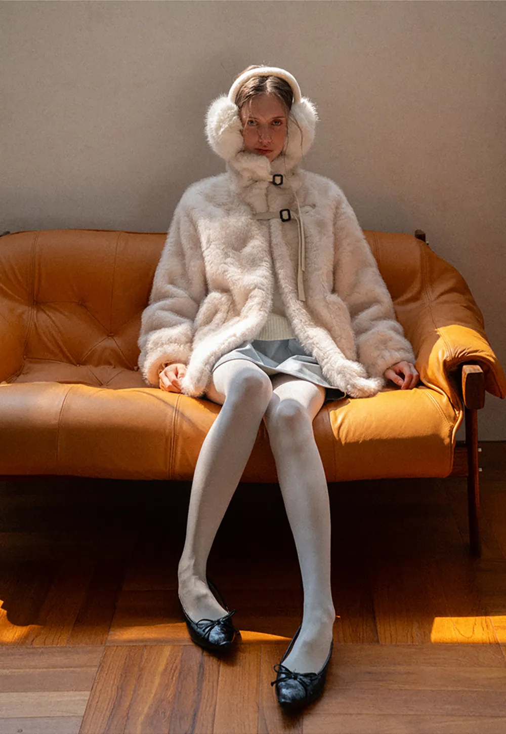 Faux Fur Oversized Coat with Toggle Closure