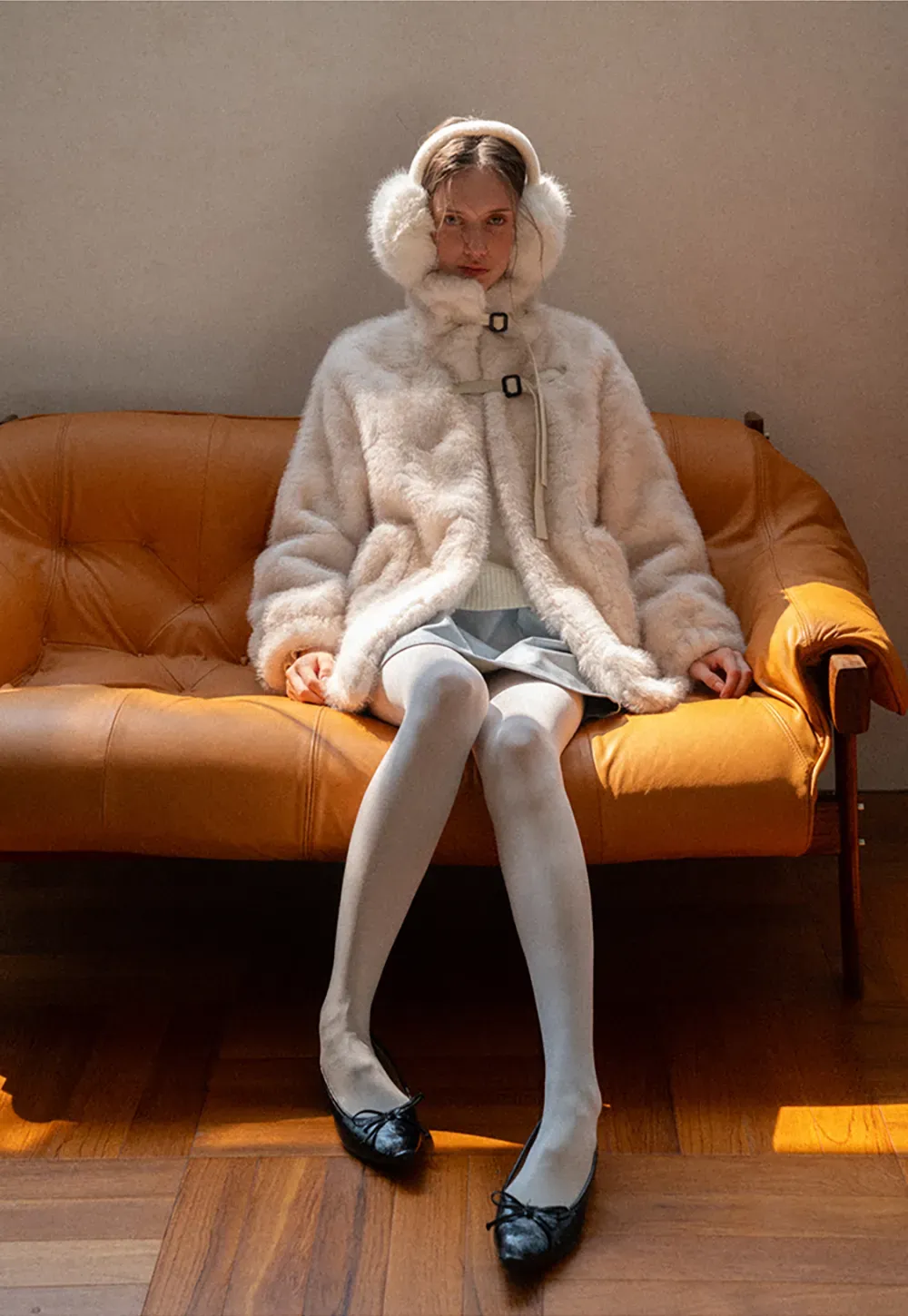 Faux Fur Oversized Coat with Toggle Closure