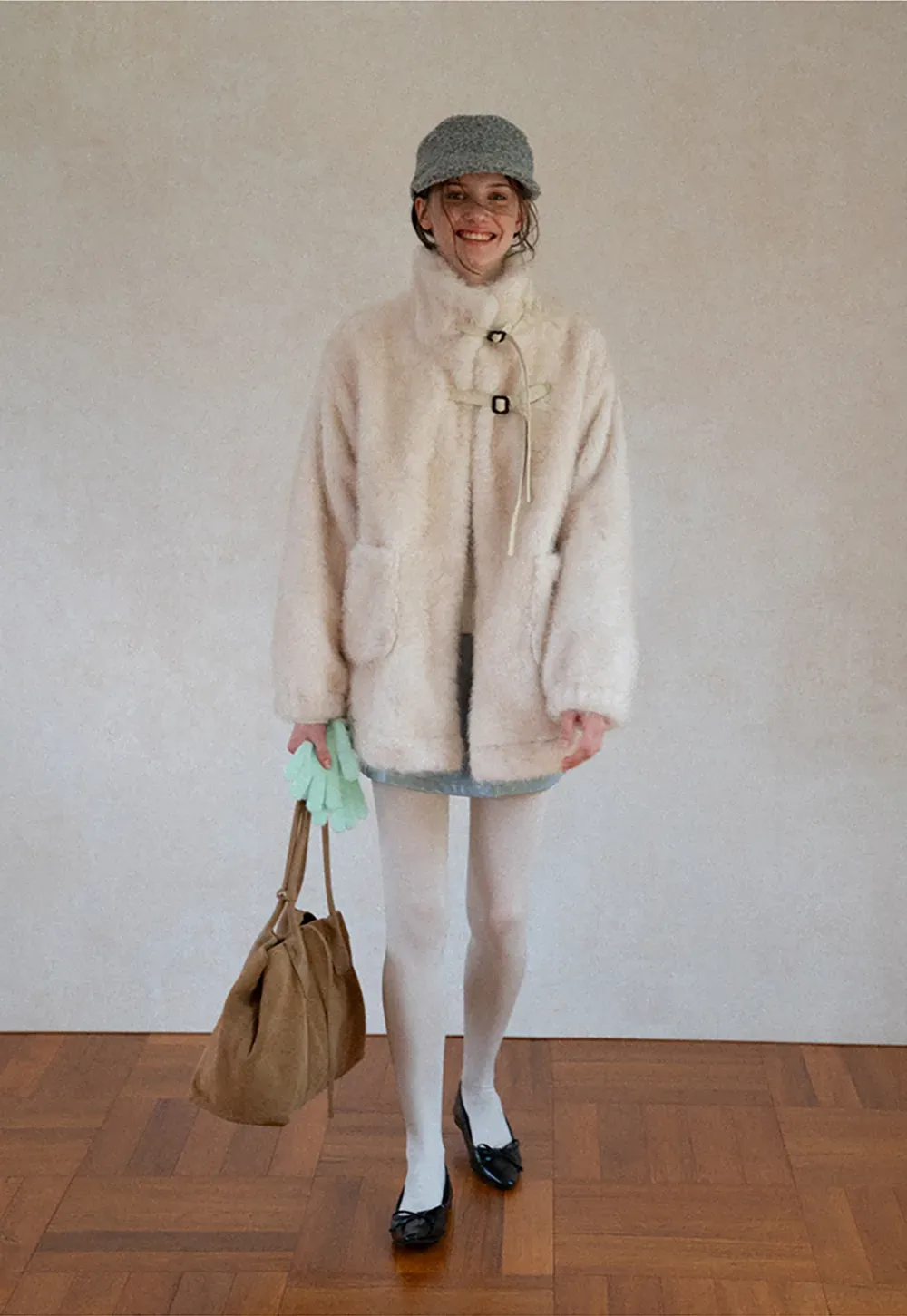 Faux Fur Oversized Coat with Toggle Closure
