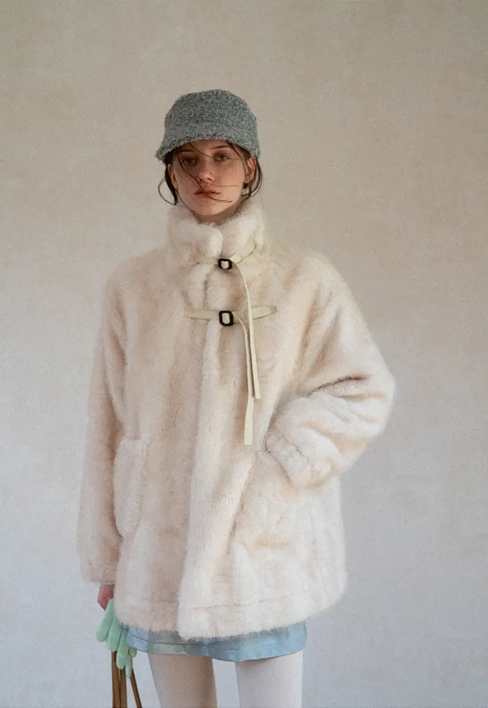 Faux Fur Oversized Coat with Toggle Closure