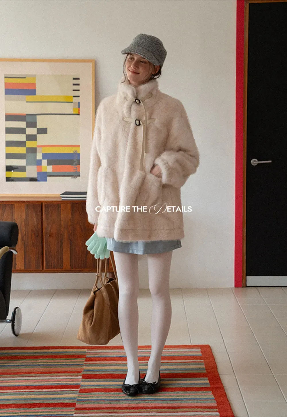 Faux Fur Oversized Coat with Toggle Closure