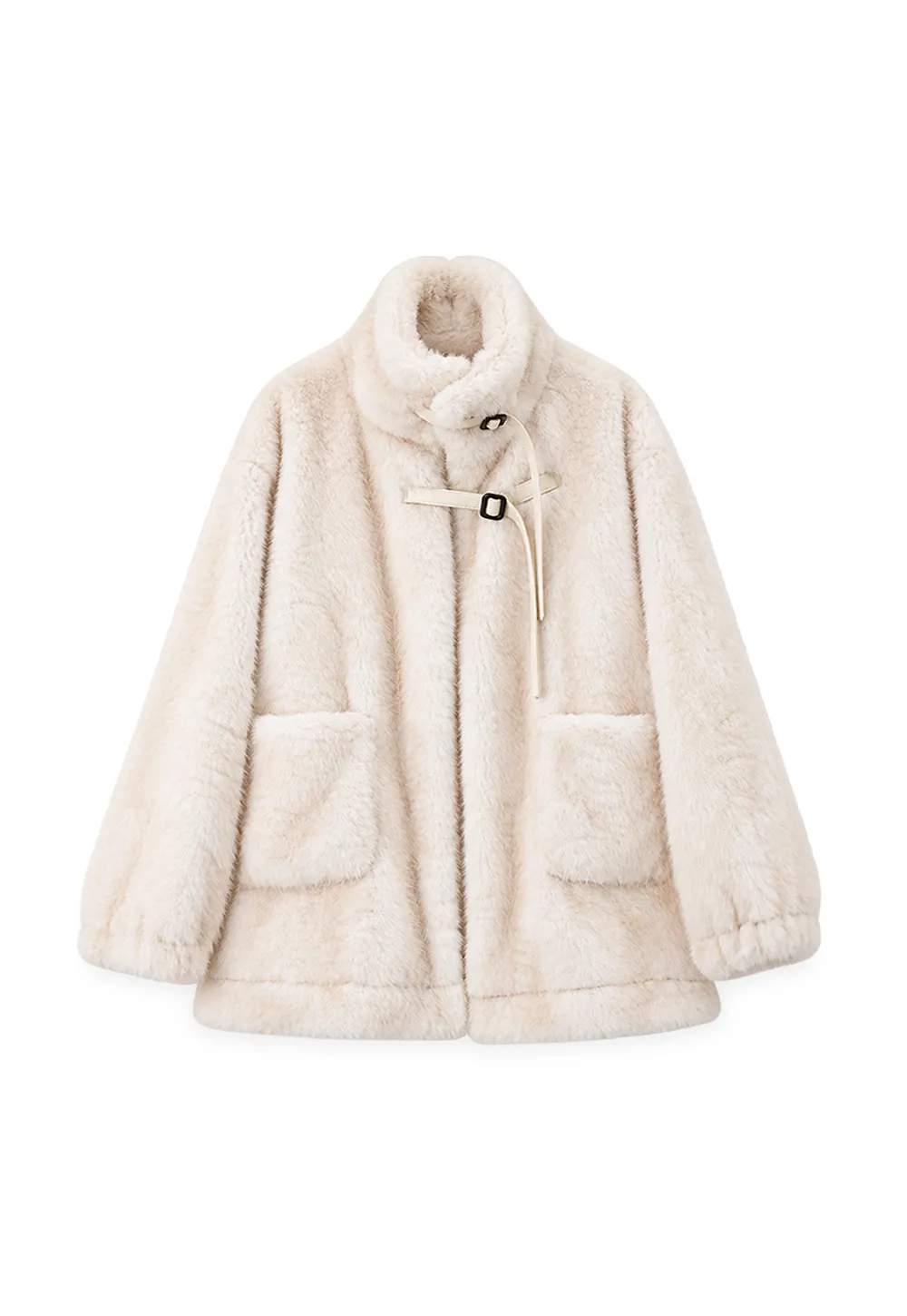 Faux Fur Oversized Coat with Toggle Closure