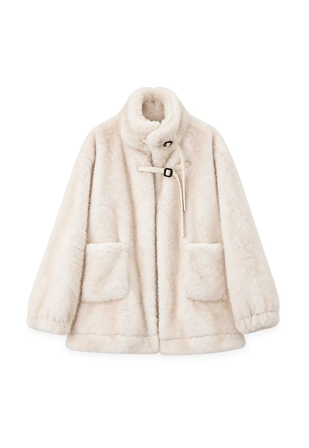 Faux Fur Oversized Coat with Toggle Closure