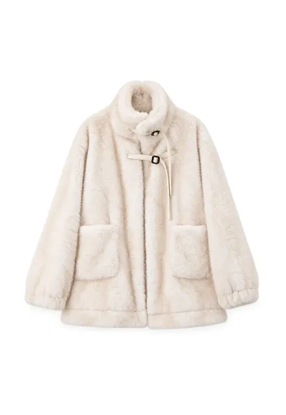 Faux Fur Oversized Coat with Toggle Closure