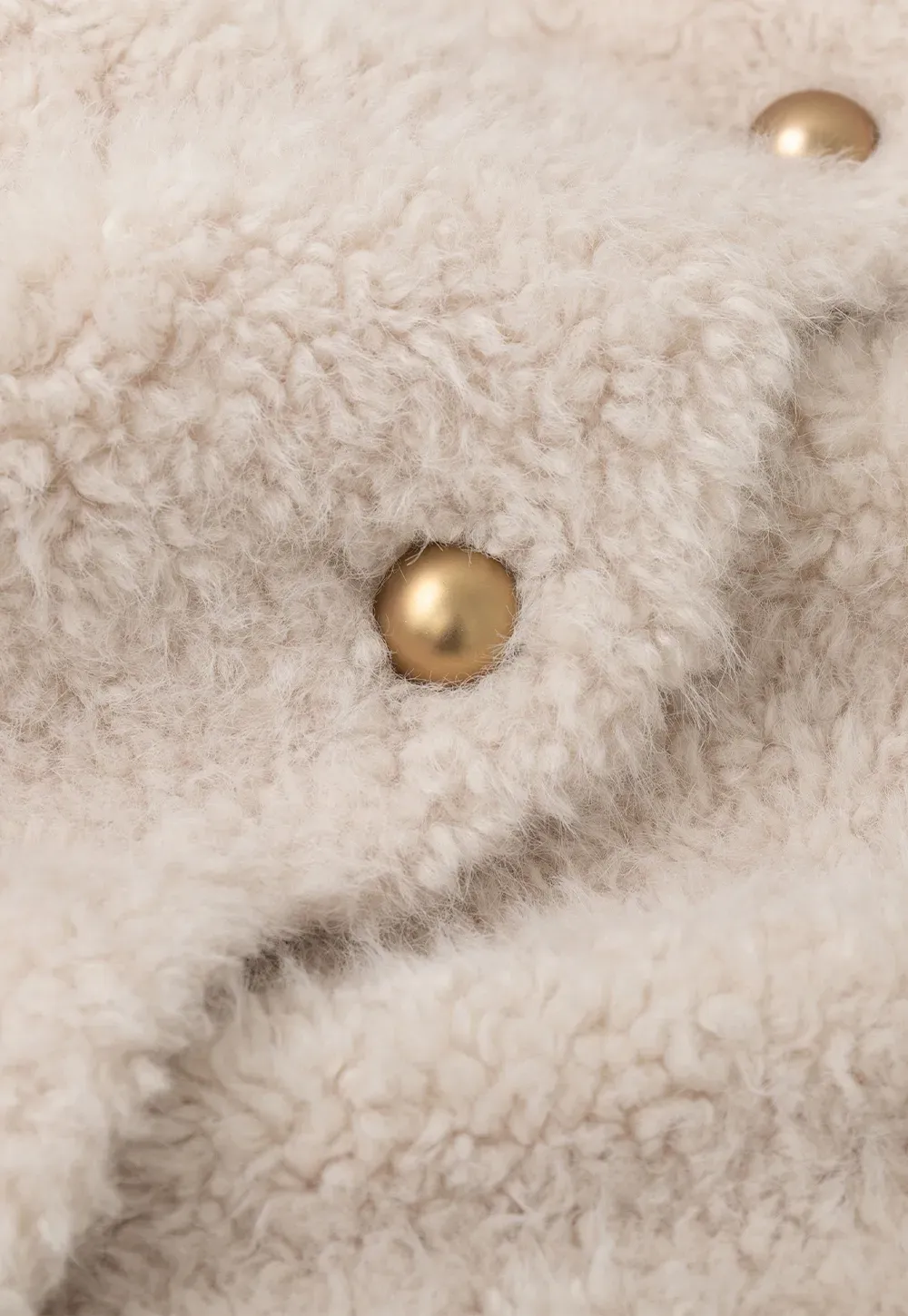High Collar Faux Shearling Button Front Short Jacket