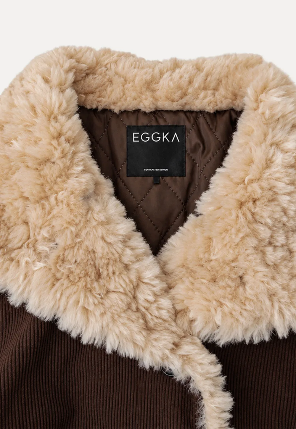 Shearling Trimmed Corduroy Short Jacket