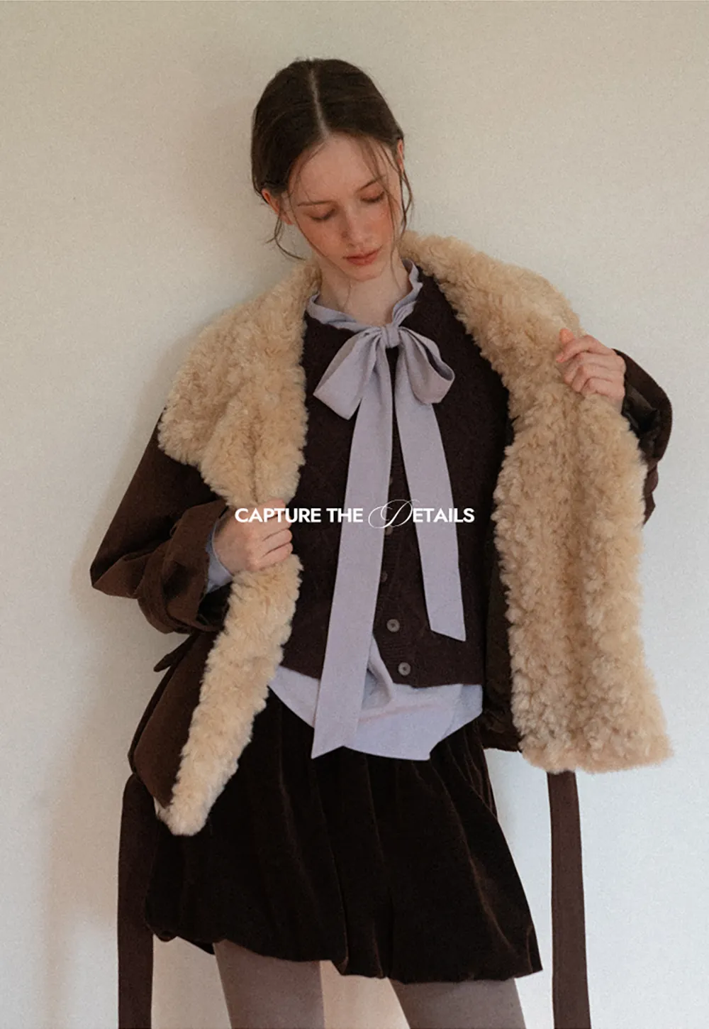 Shearling Trimmed Corduroy Short Jacket