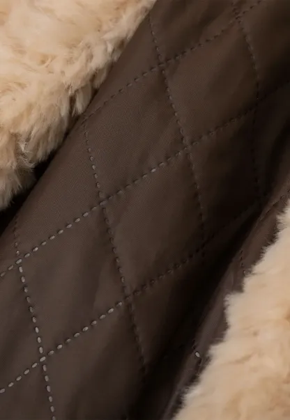 Shearling Trimmed Corduroy Short Jacket