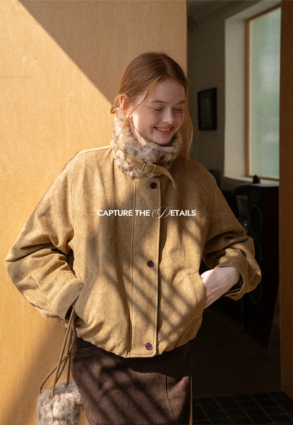Leopard Print Faux Fur Collar Short Jacket