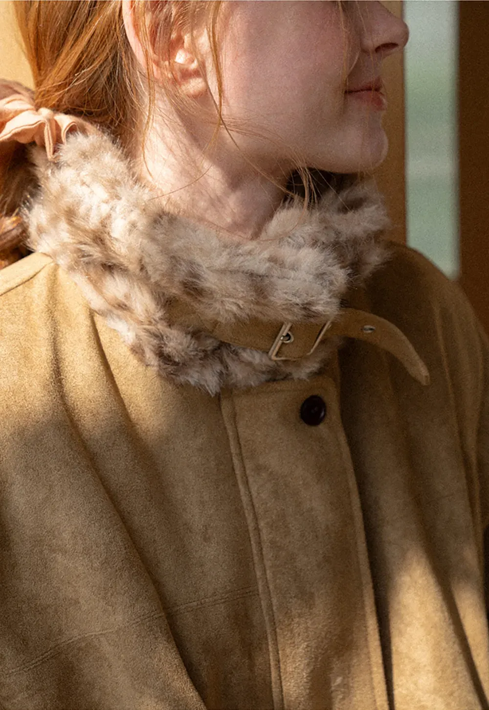 Leopard Print Faux Fur Collar Short Jacket